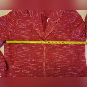 Red tweed style blazer with delicate Fringe